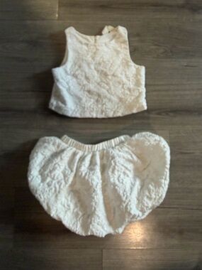 H&M Cream Quilted Crop Top & Skirt Set